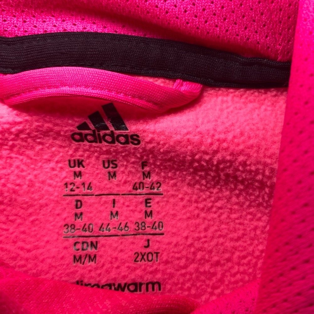 Adidas Womens Climawarm pullover hooded Pink sweatshirt size Medium - Picture 6 of 12